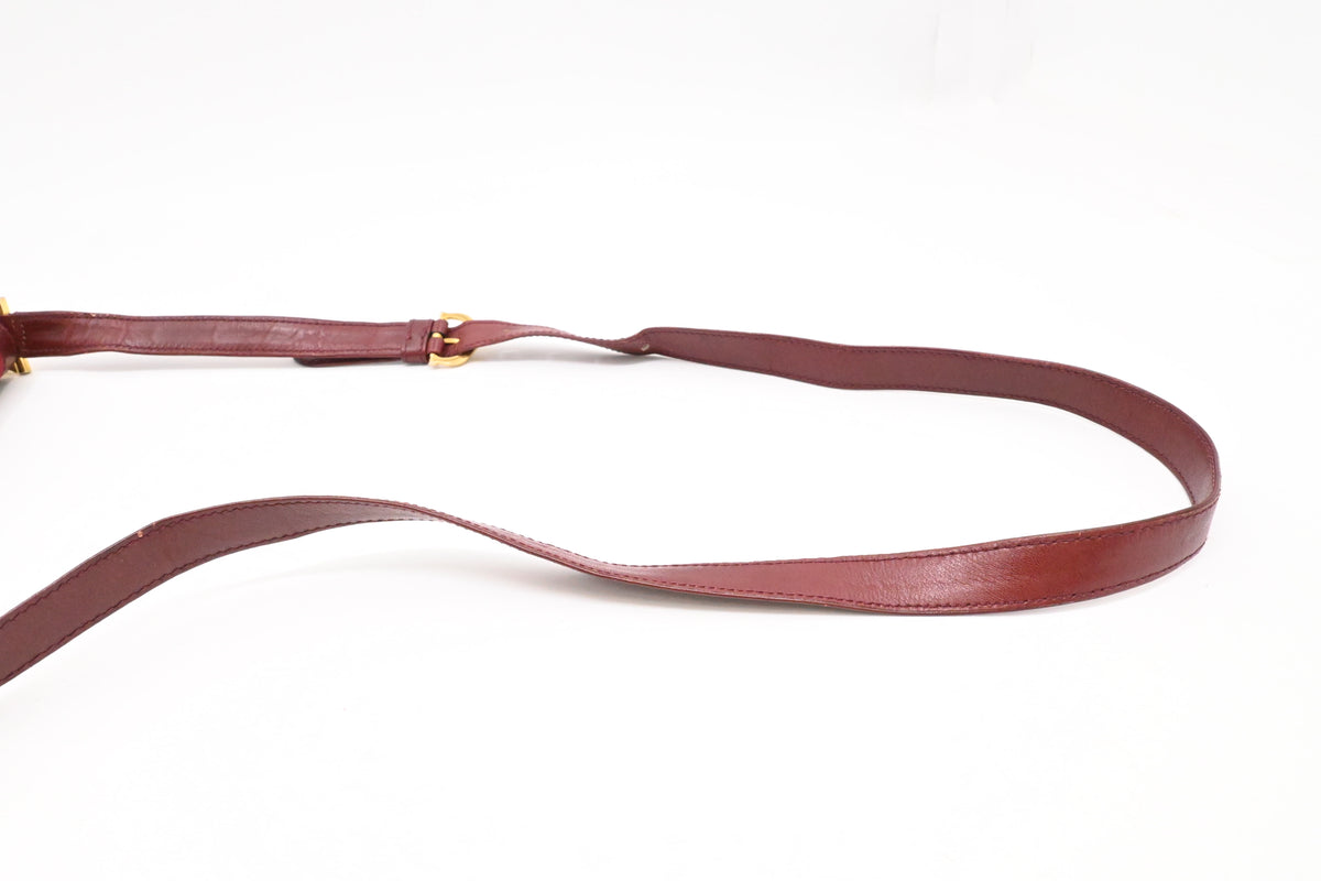 Cartier Shoulder Bag in Burgundy Leather
