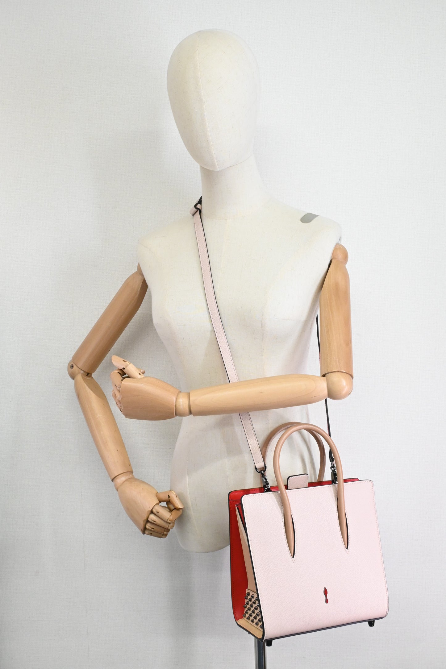Louboutin Paloma 2way Bag in Pink, Red and Beige Leather