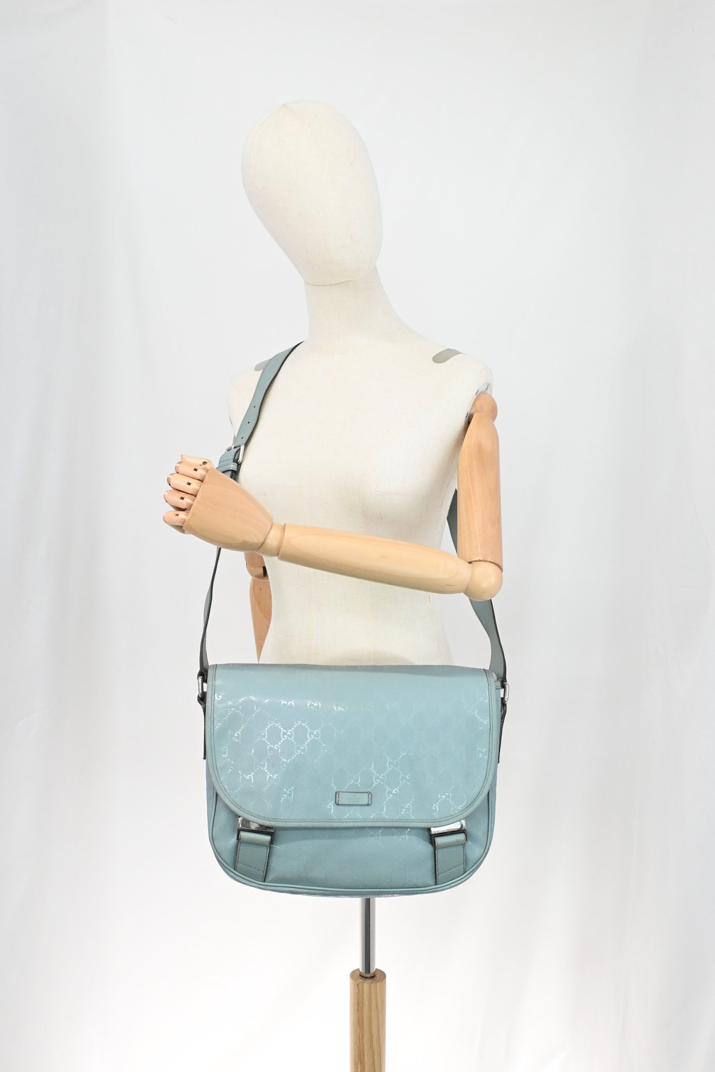 Gucci Small Messenger Bag in Blue Imprime Canvas
