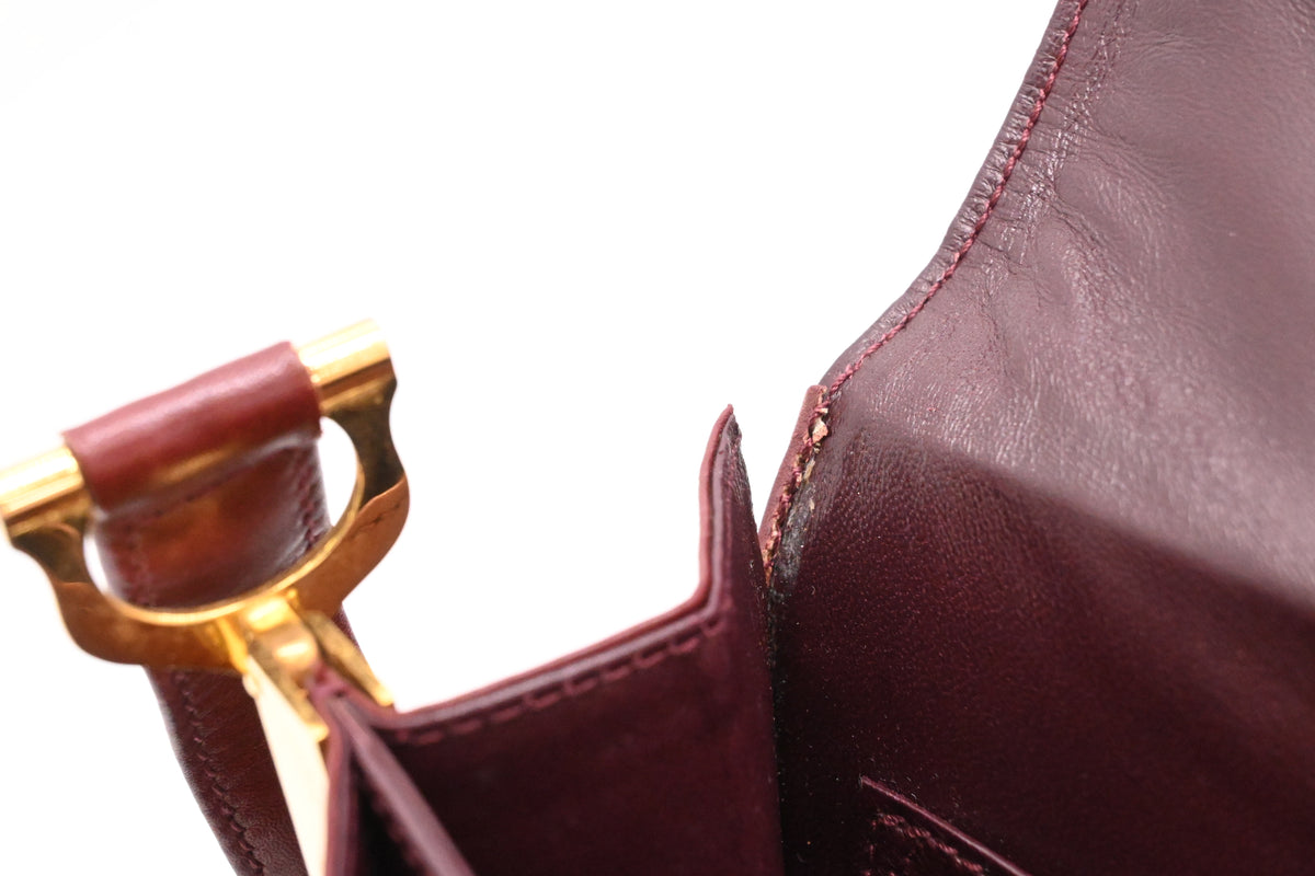 Cartier Shoulder Bag in Burgundy Leather