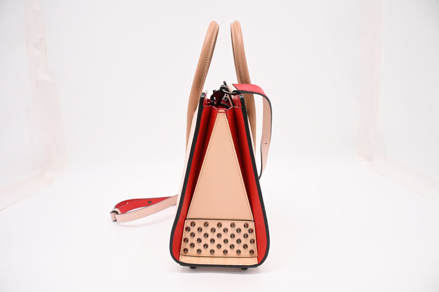 Louboutin Paloma 2way Bag in Pink, Red and Beige Leather