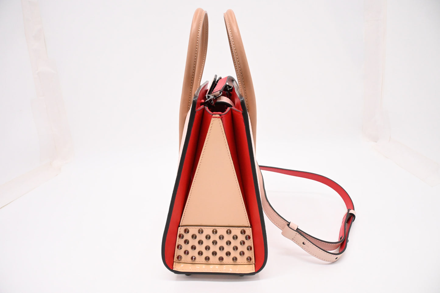 Louboutin Paloma 2way Bag in Pink, Red and Beige Leather