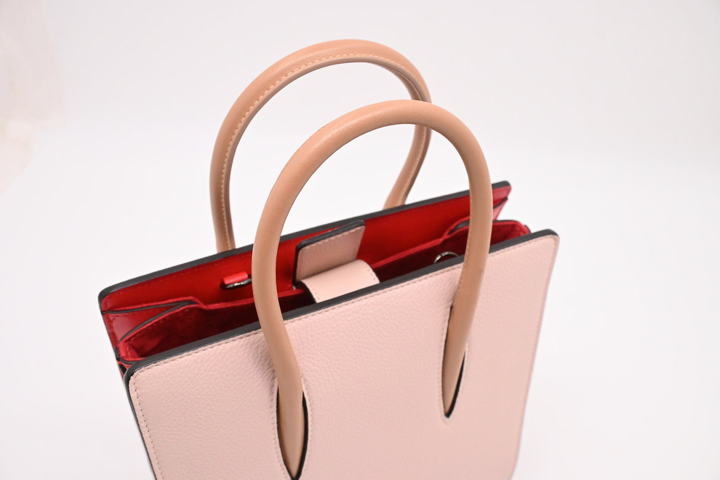 Louboutin Paloma 2way Bag in Pink, Red and Beige Leather