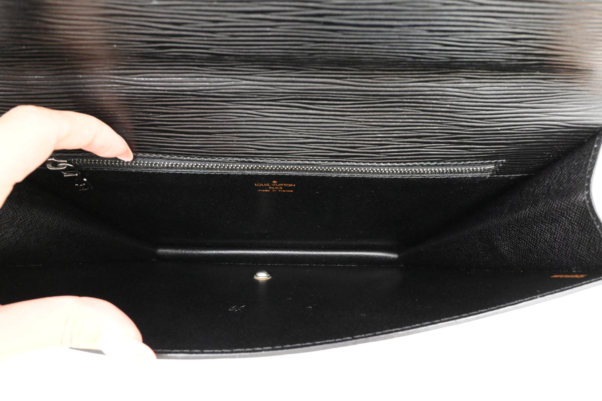 Louis Vuitton Trapeze Clutch in Black Epi Leather