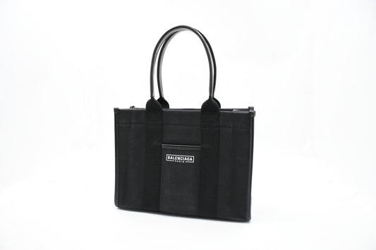 Balenciaga Hardware Small Tote Bag in Black Canvas