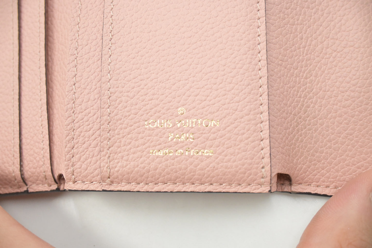 Louis Vuitton Zoe Wallet in Rose Poudre Empreinte Leather