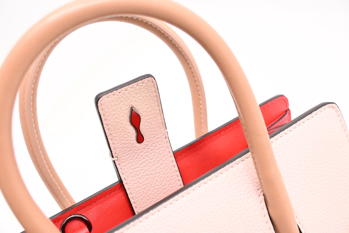 Louboutin Paloma 2way Bag in Pink, Red and Beige Leather