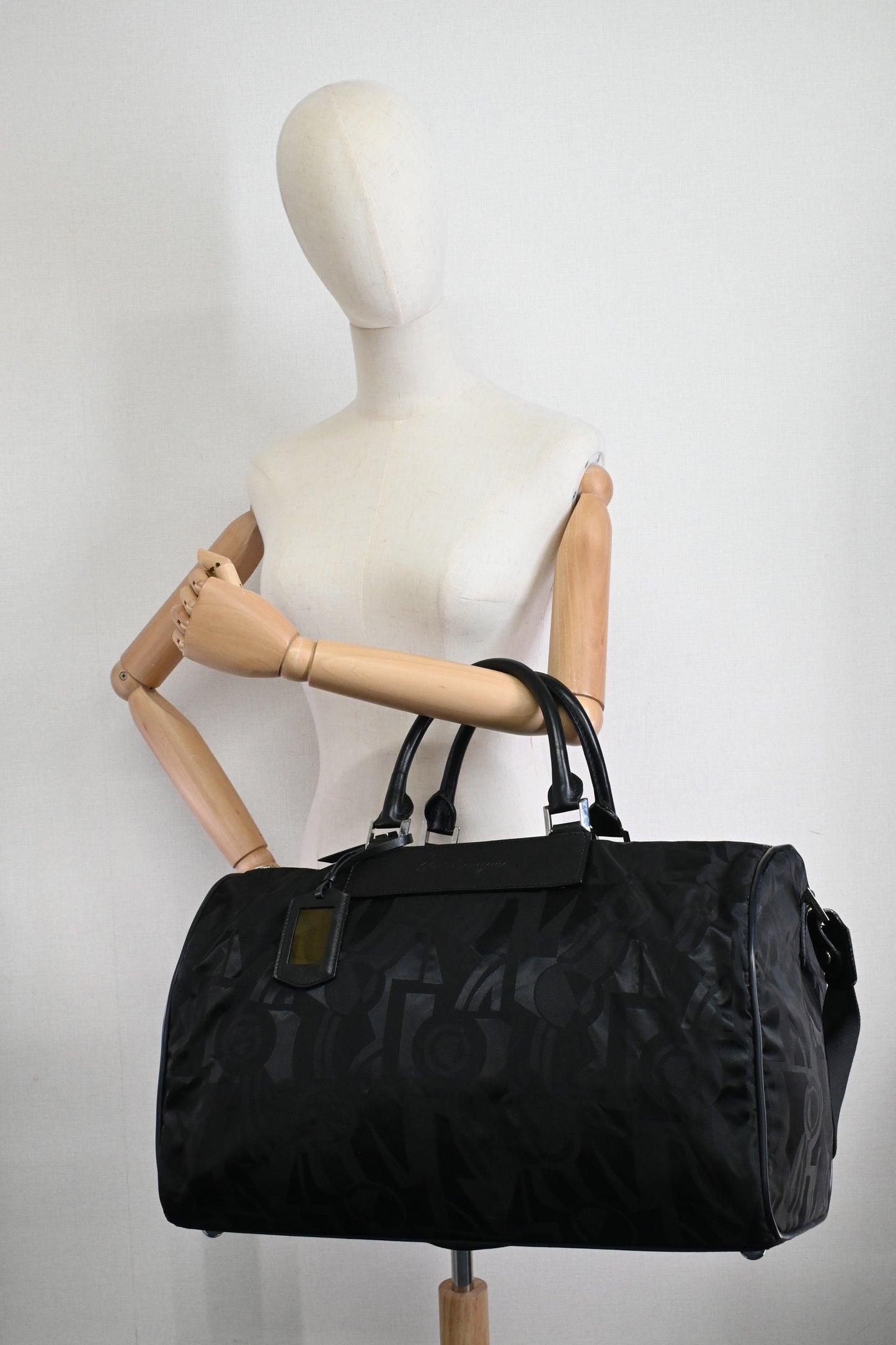 Ferragamo Duffle Bag in Black Canvas