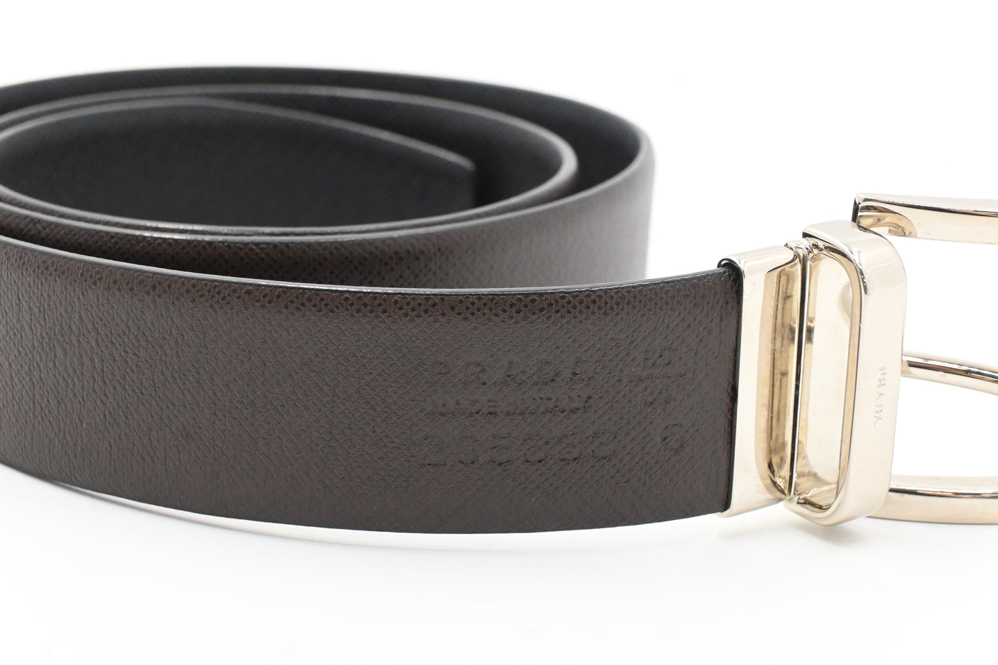 Prada Reversible Belt in Black and Brown Saffiano Leather