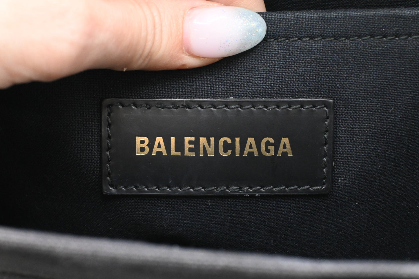 Balenciaga Hardware Small Tote Bag in Black Canvas