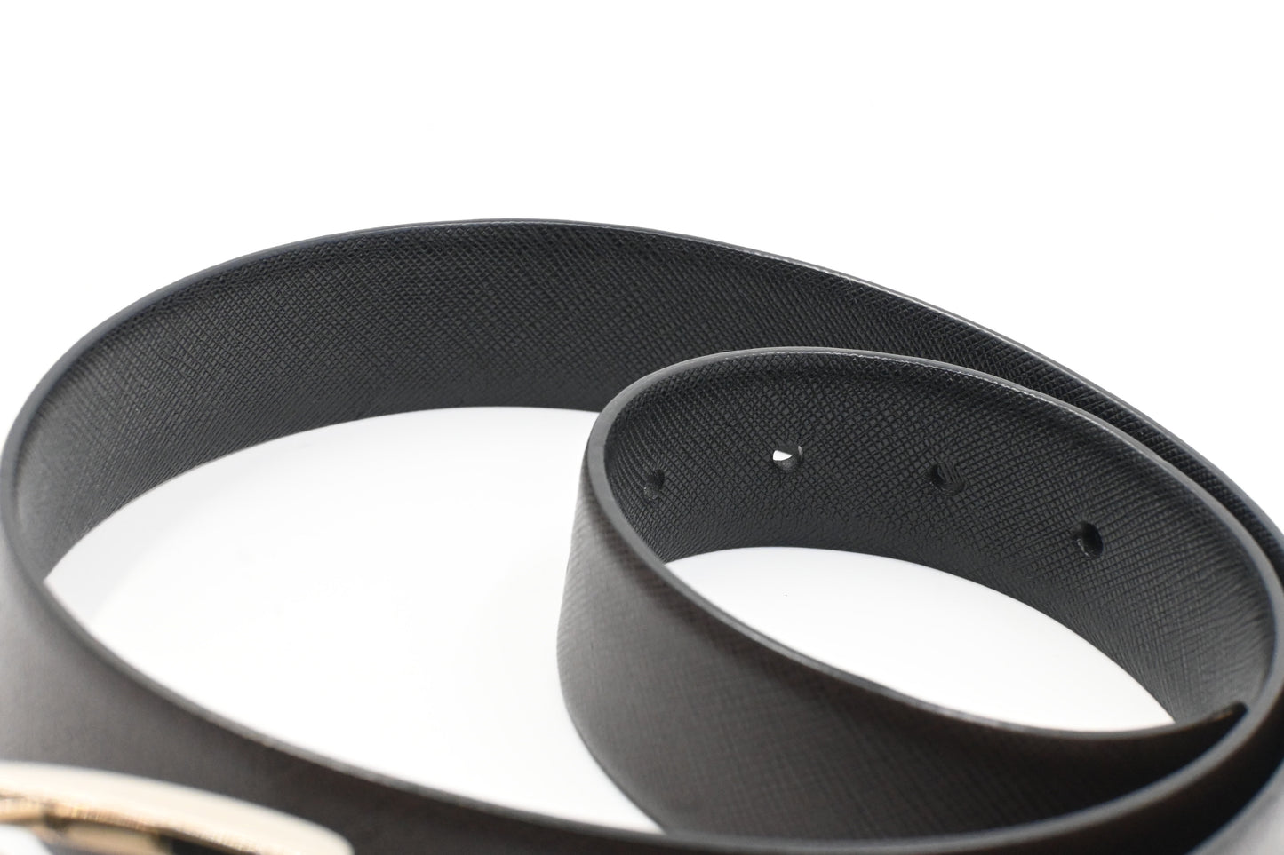 Prada Reversible Belt in Black and Brown Saffiano Leather