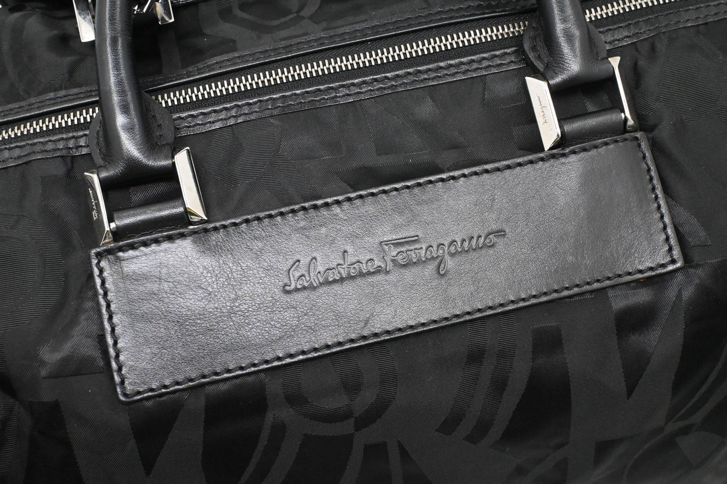 Ferragamo Duffle Bag in Black Canvas