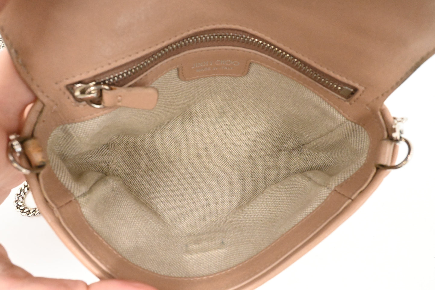Jimmy Choo Shoulder Bag in Beige Leather