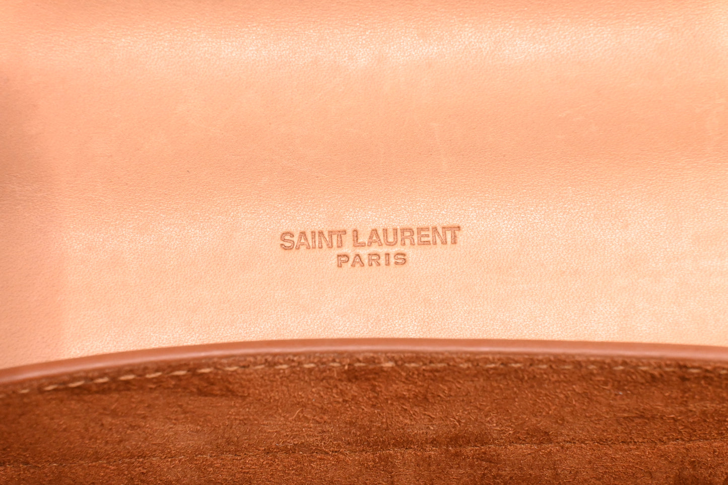 YSL Saint Laurent Kaia Crossbody Bag in Beige Leather and Canvas