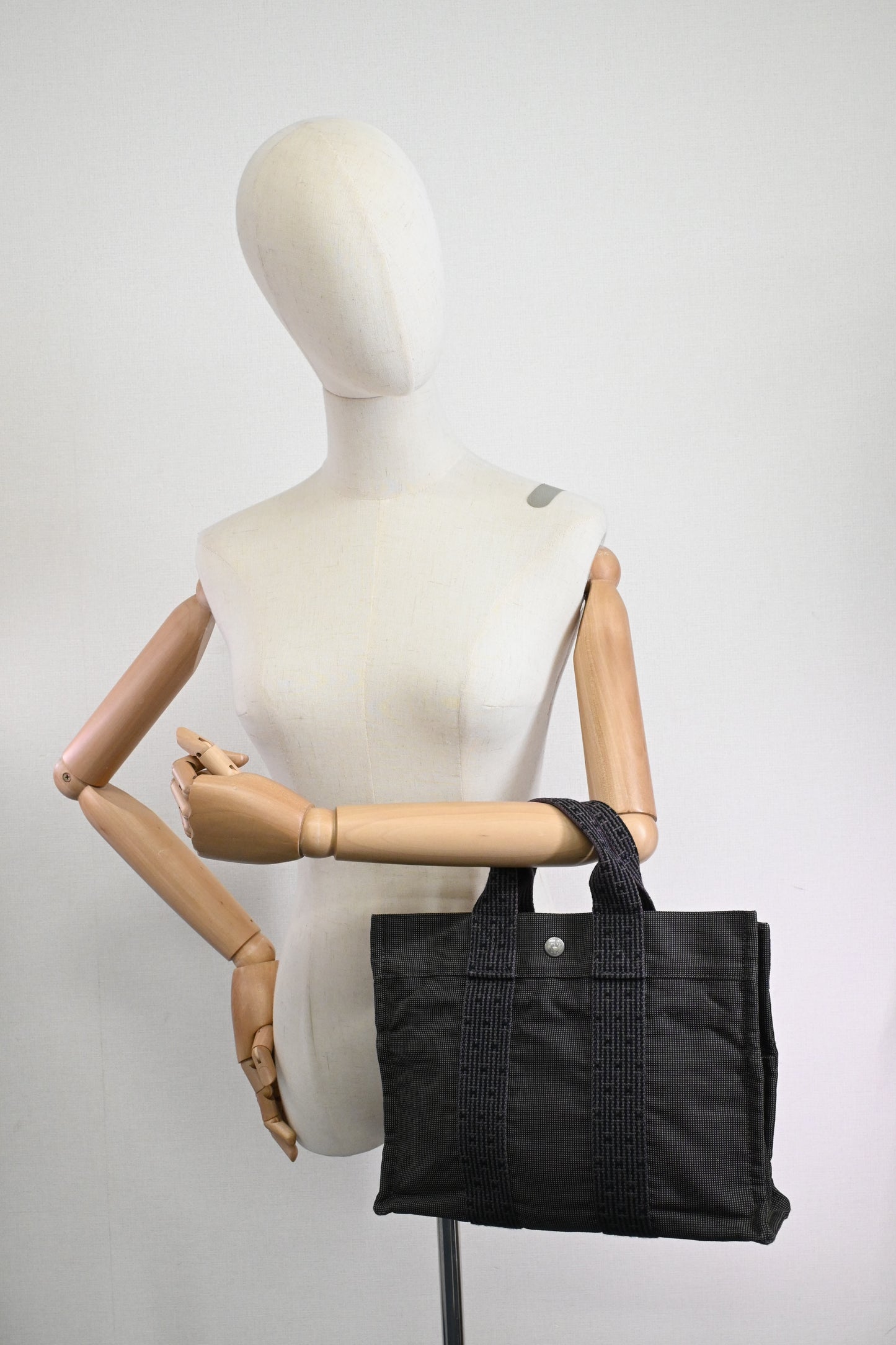 Hermes Herline Fourre-Tout PM in Grey Canvas