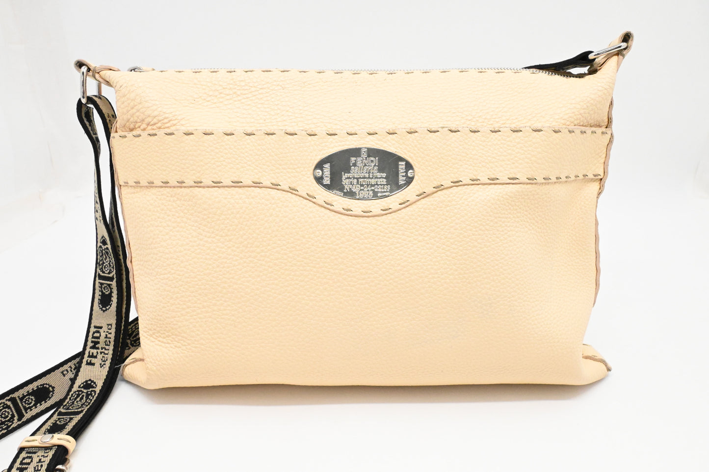 Fendi Selleria Crossbody in Cream Leather