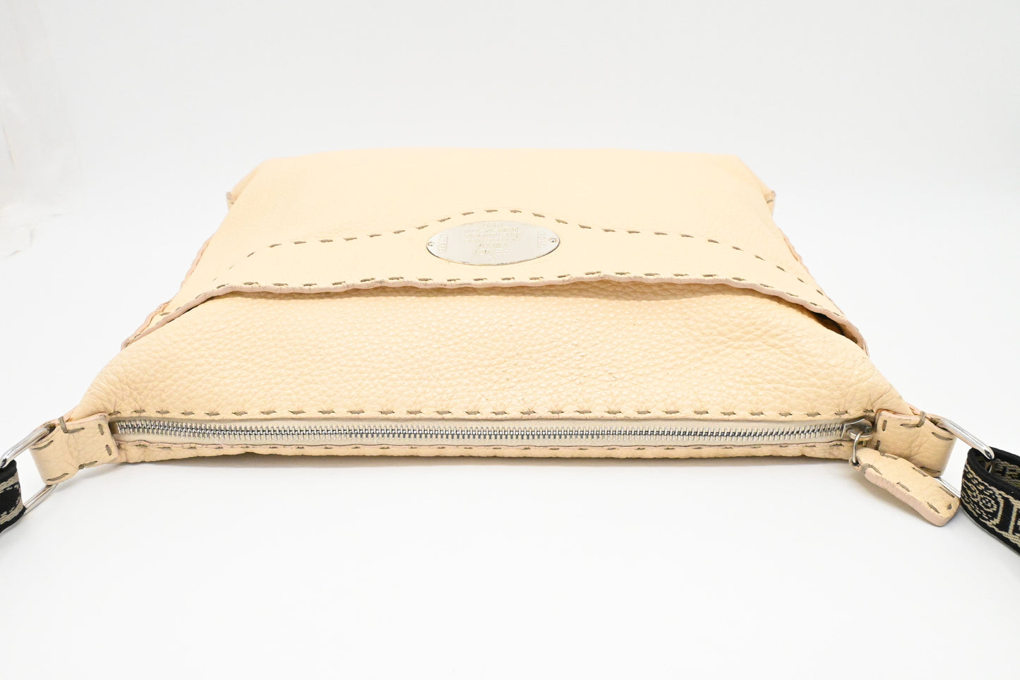 Fendi Selleria Crossbody in Cream Leather