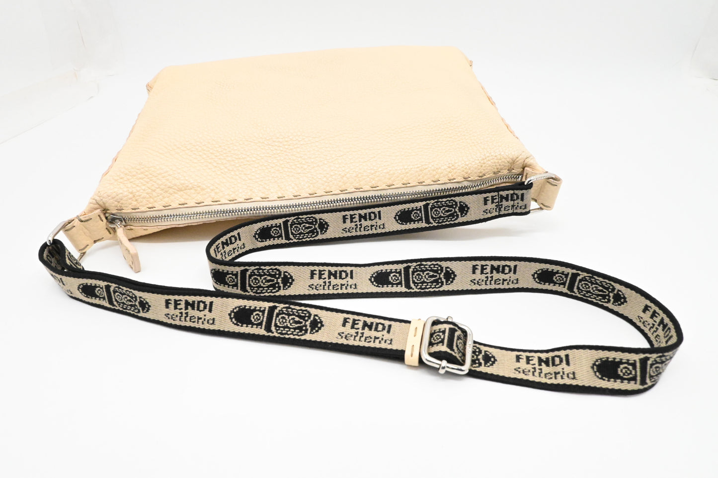 Fendi Selleria Crossbody in Cream Leather