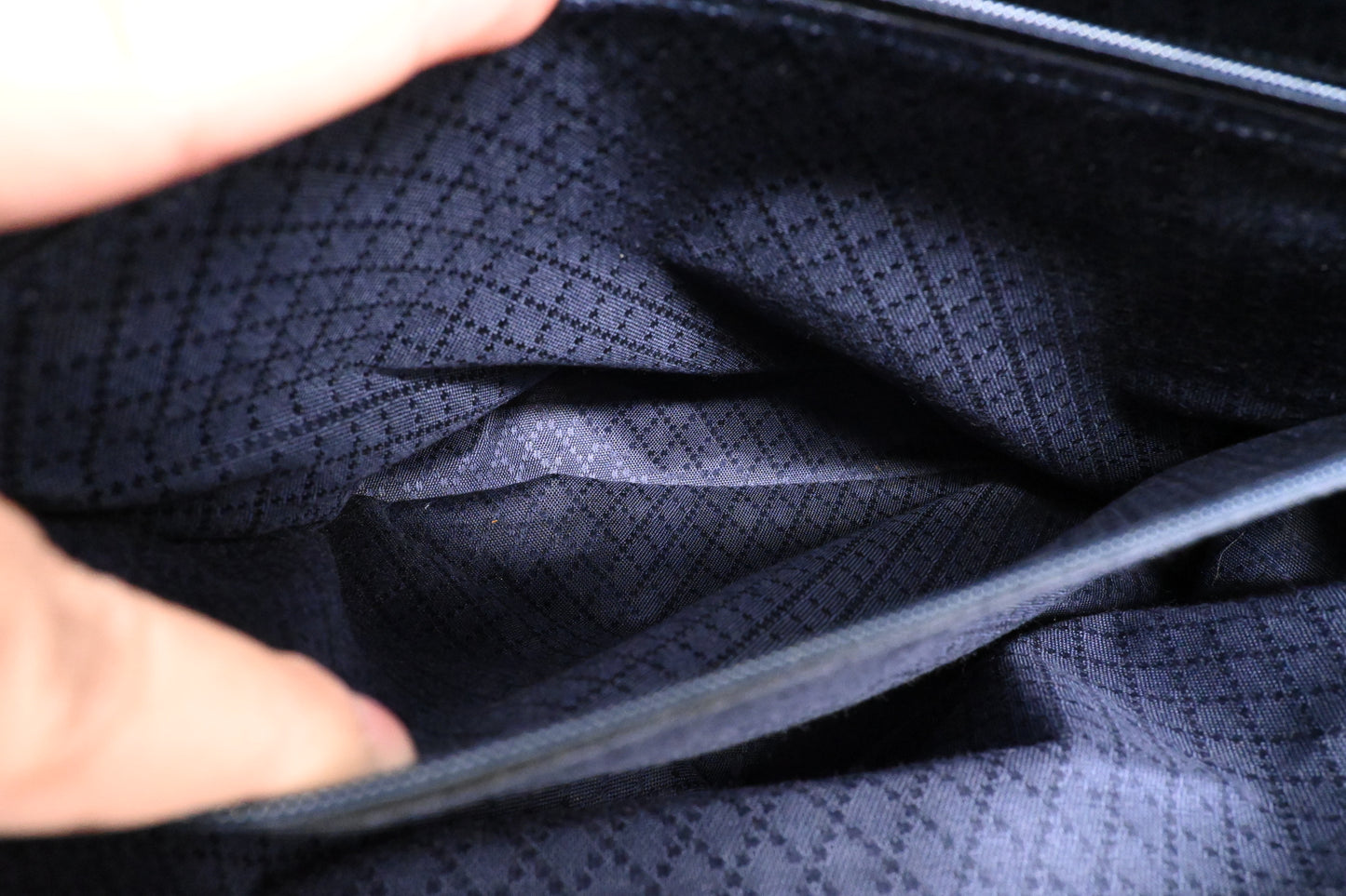 Gucci Bamboo Tote in Navy Blue Suede