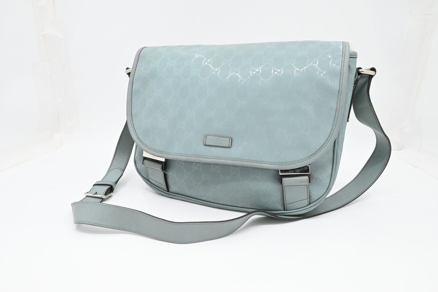 Gucci Small Messenger Bag in Blue Imprime Canvas