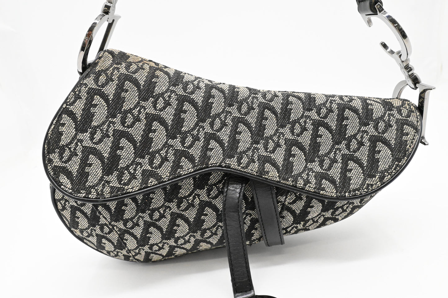 Dior Saddle Bag in Black & White Oblique Canvas