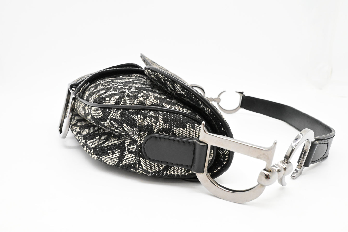 Dior Saddle Bag in Black & White Oblique Canvas