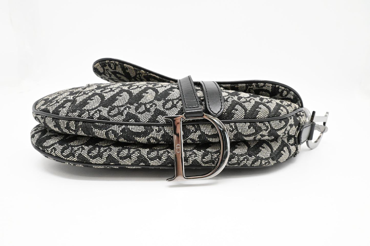 Dior Saddle Bag in Black & White Oblique Canvas