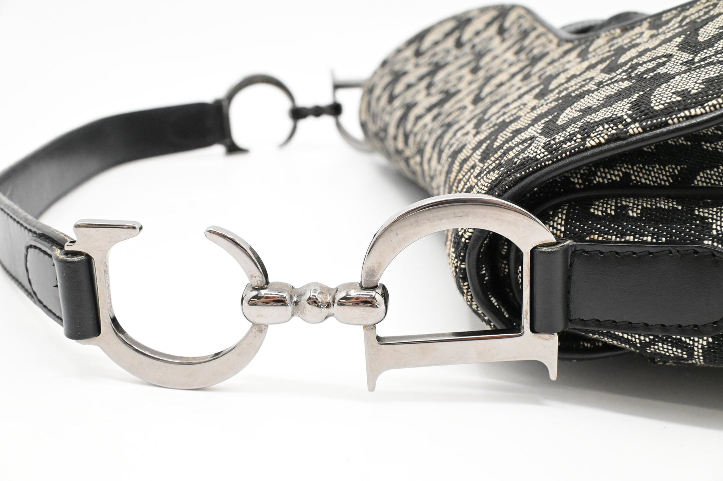 Dior Saddle Bag in Black & White Oblique Canvas