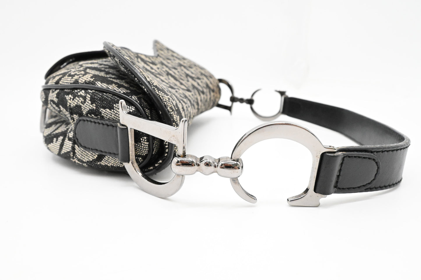 Dior Saddle Bag in Black & White Oblique Canvas