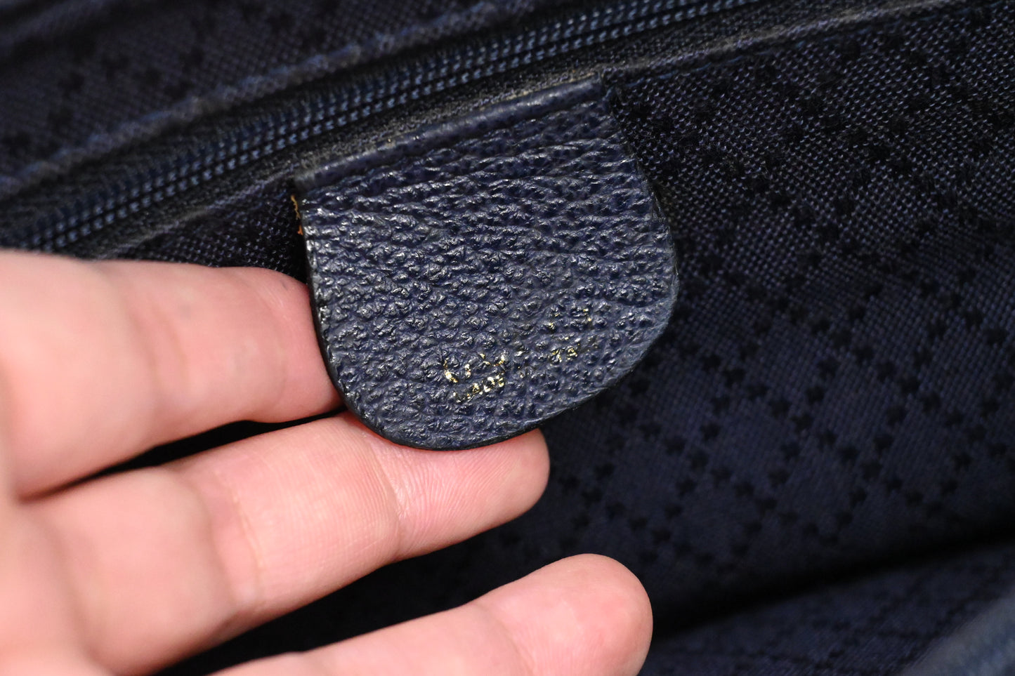 Gucci Bamboo Tote in Navy Blue Suede