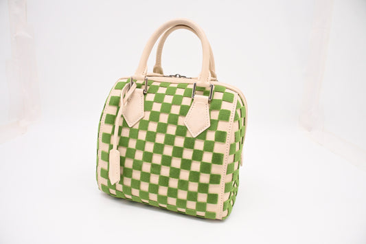 Louis Vuitton Speedy Cube in Green and Beige Damier Cubic Leather