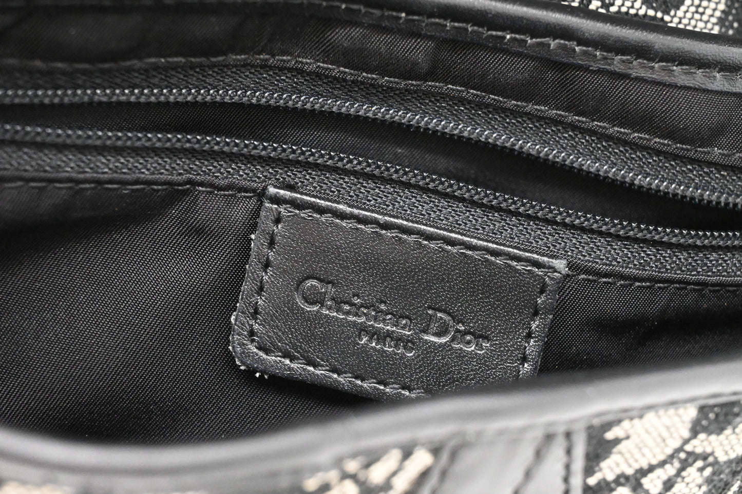 Dior Saddle Bag in Black & White Oblique Canvas