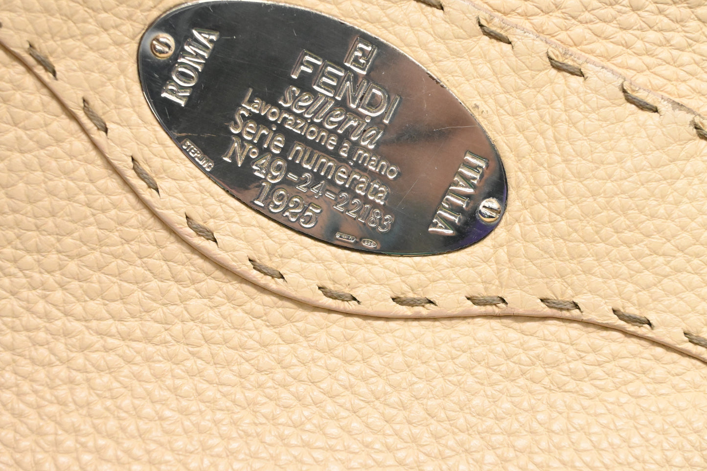 Fendi Selleria Crossbody in Cream Leather