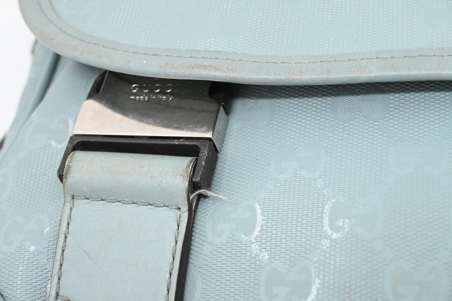 Gucci Small Messenger Bag in Blue Imprime Canvas