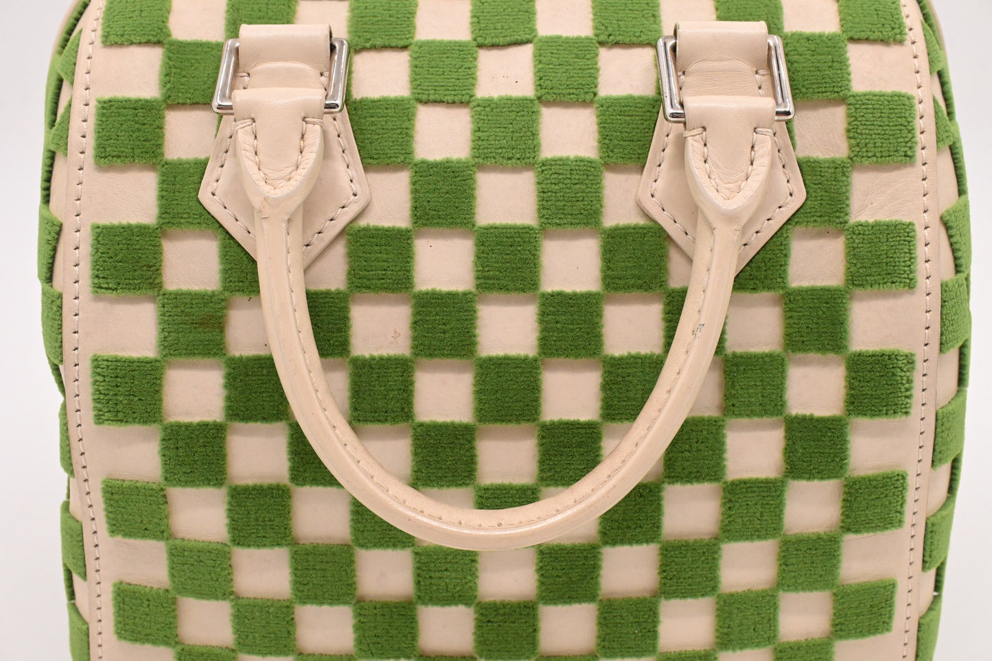 Louis Vuitton Speedy Cube in Green and Beige Damier Cubic Leather