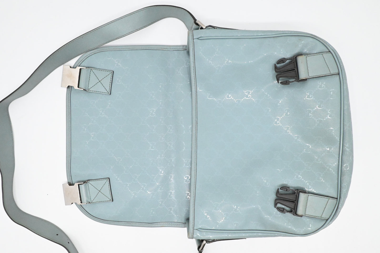 Gucci Small Messenger Bag in Blue Imprime Canvas