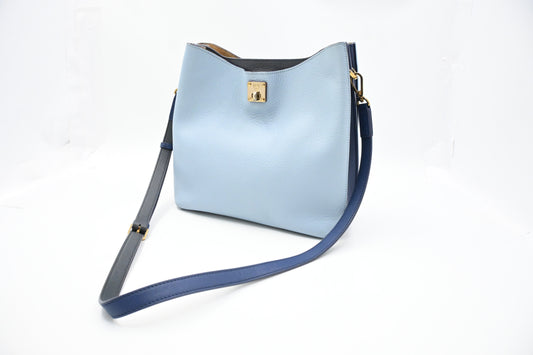 MCM Crossbody Bag in Blue Leather