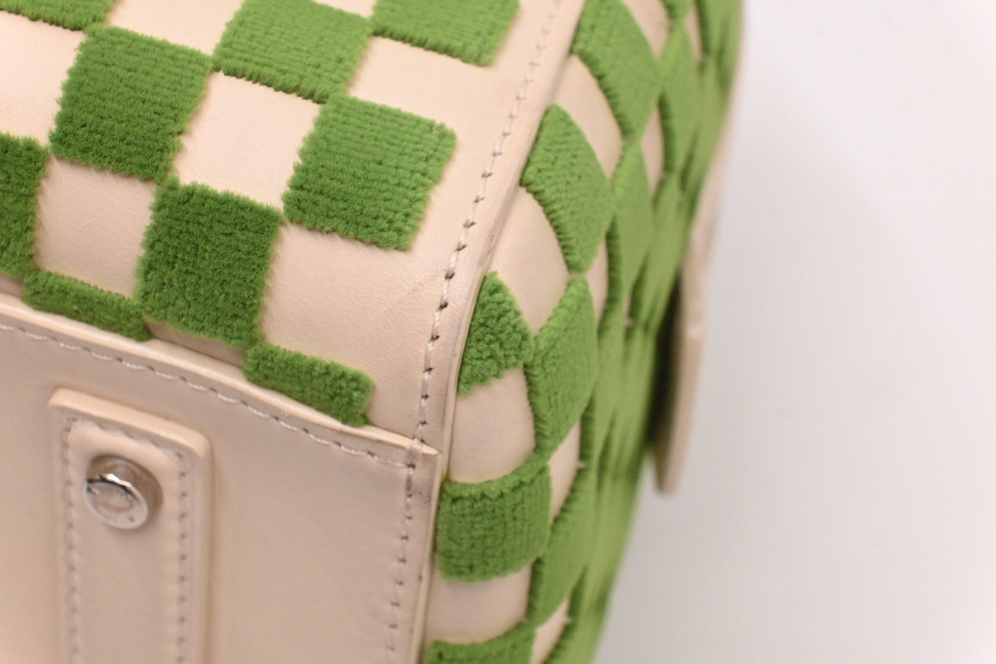 Louis Vuitton Speedy Cube in Green and Beige Damier Cubic Leather