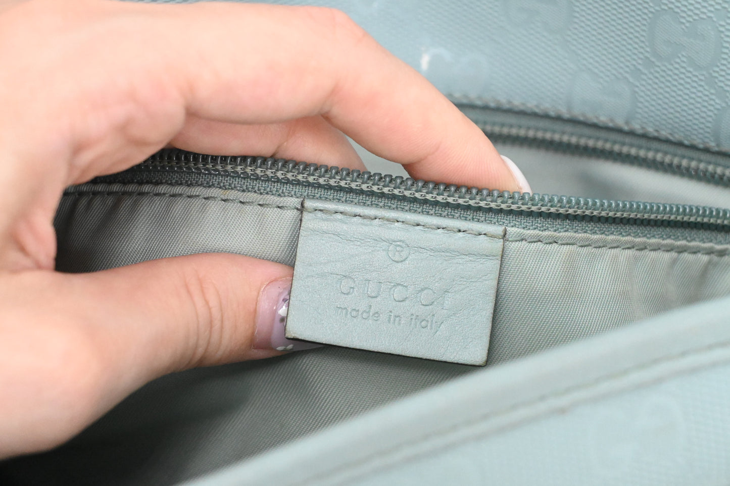 Gucci Small Messenger Bag in Blue Imprime Canvas