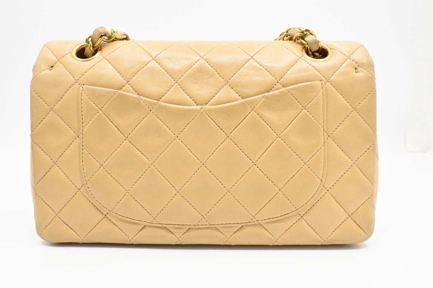Chanel Small Double Flap in Beige Mattelassé Leather