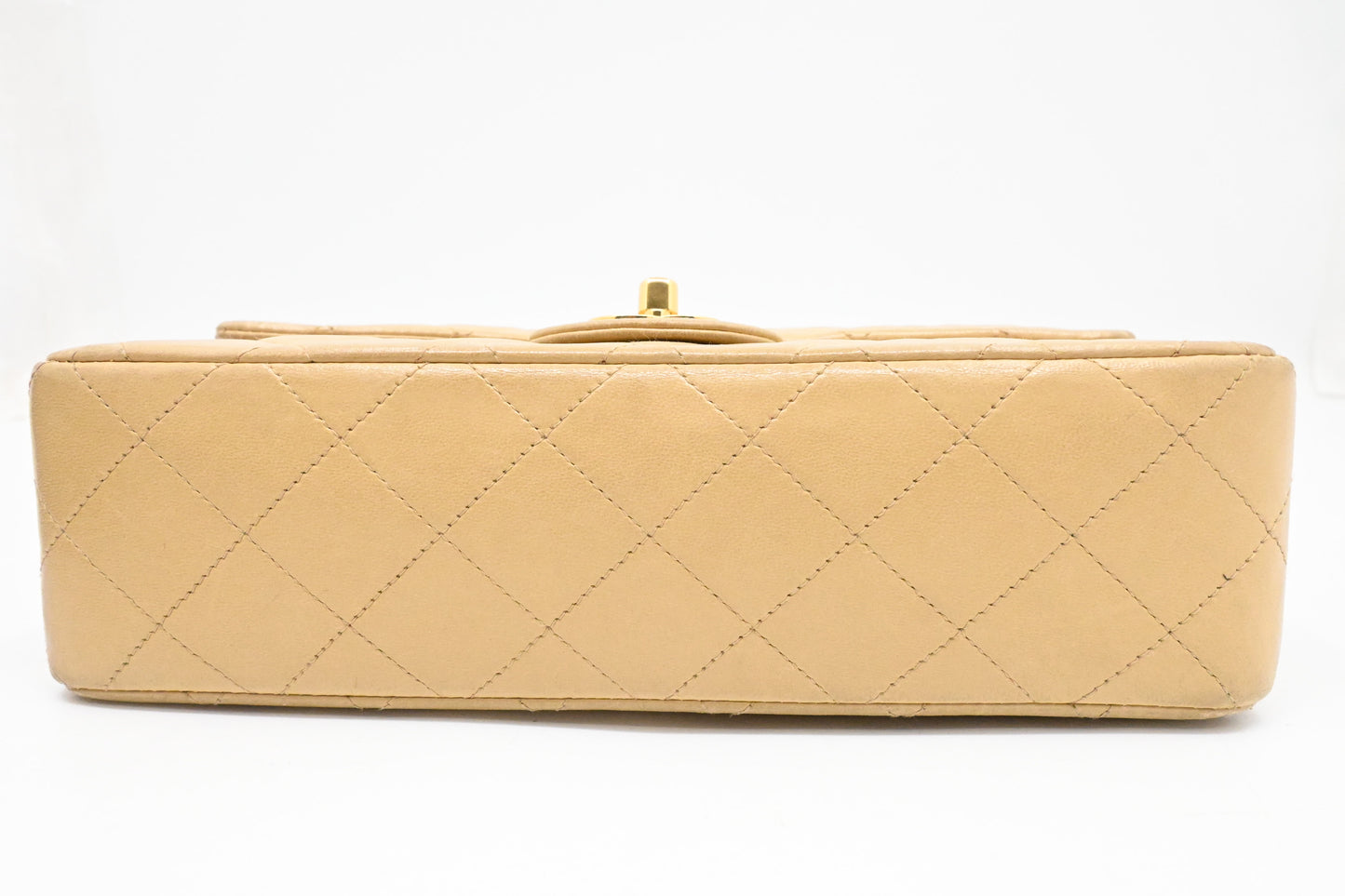 Chanel Small Double Flap in Beige Mattelassé Leather