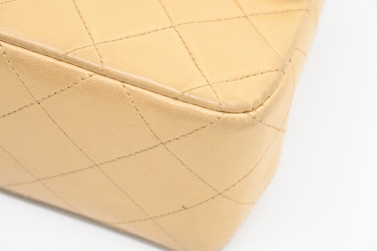 Chanel Small Double Flap in Beige Mattelassé Leather
