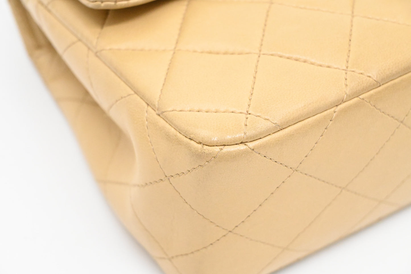Chanel Small Double Flap in Beige Mattelassé Leather