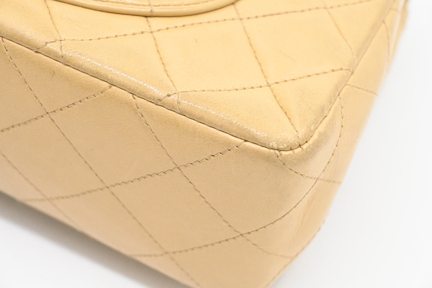 Chanel Small Double Flap in Beige Mattelassé Leather