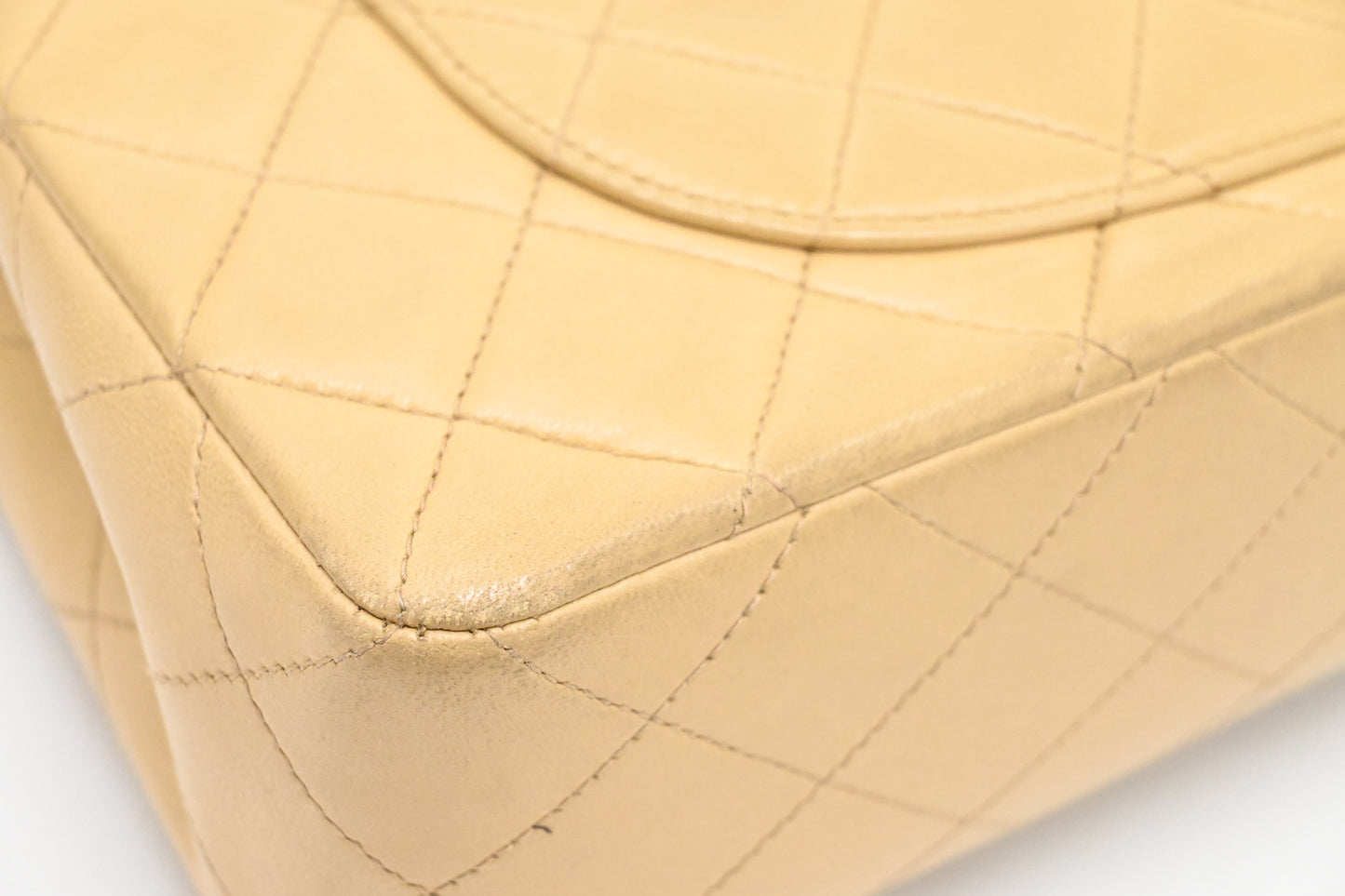 Chanel Small Double Flap in Beige Mattelassé Leather
