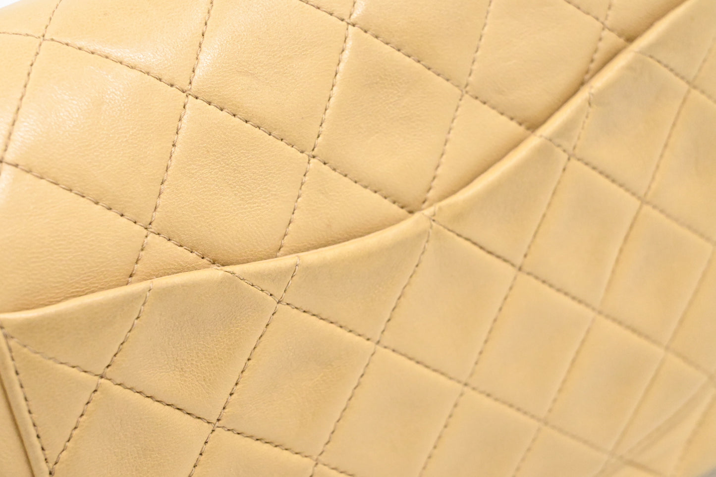 Chanel Small Double Flap in Beige Mattelassé Leather