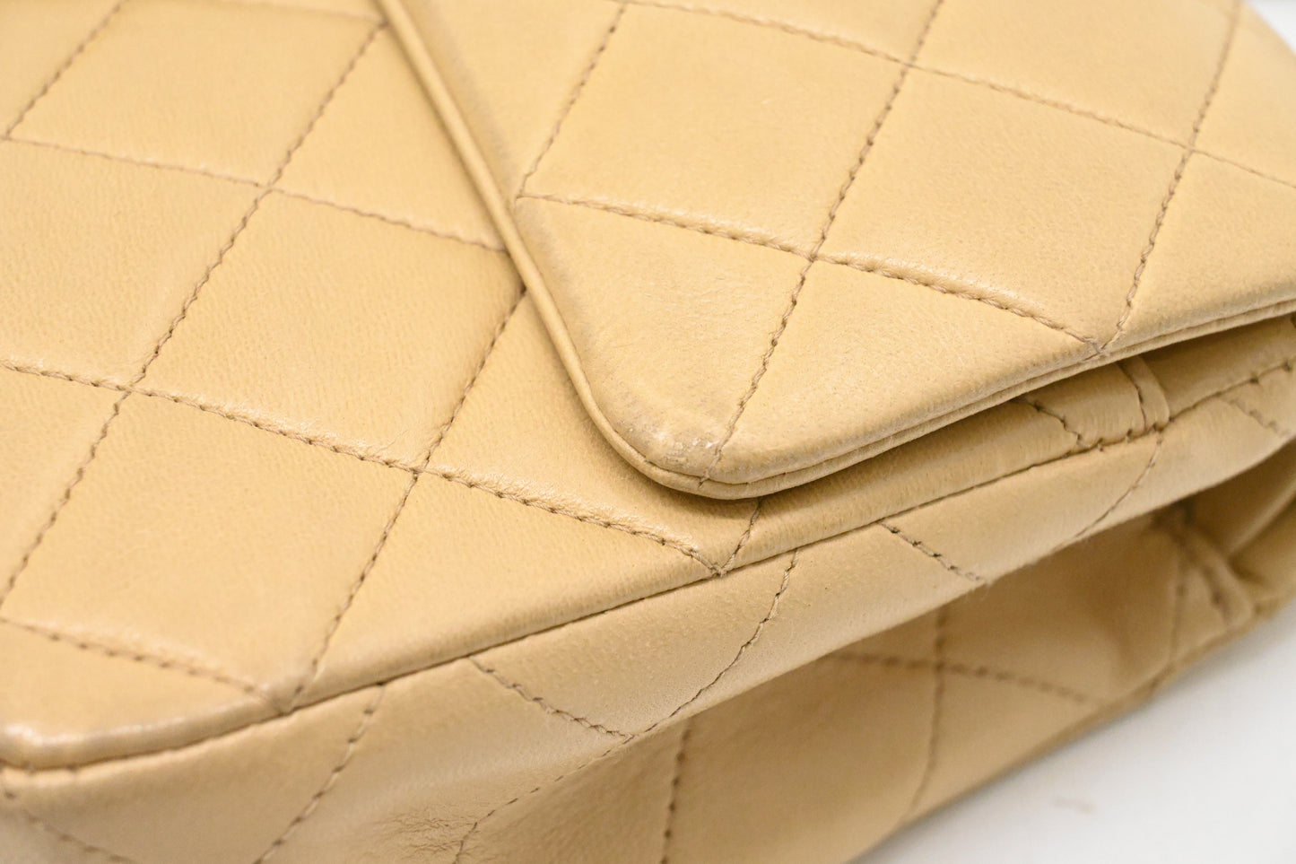 Chanel Small Double Flap in Beige Mattelassé Leather