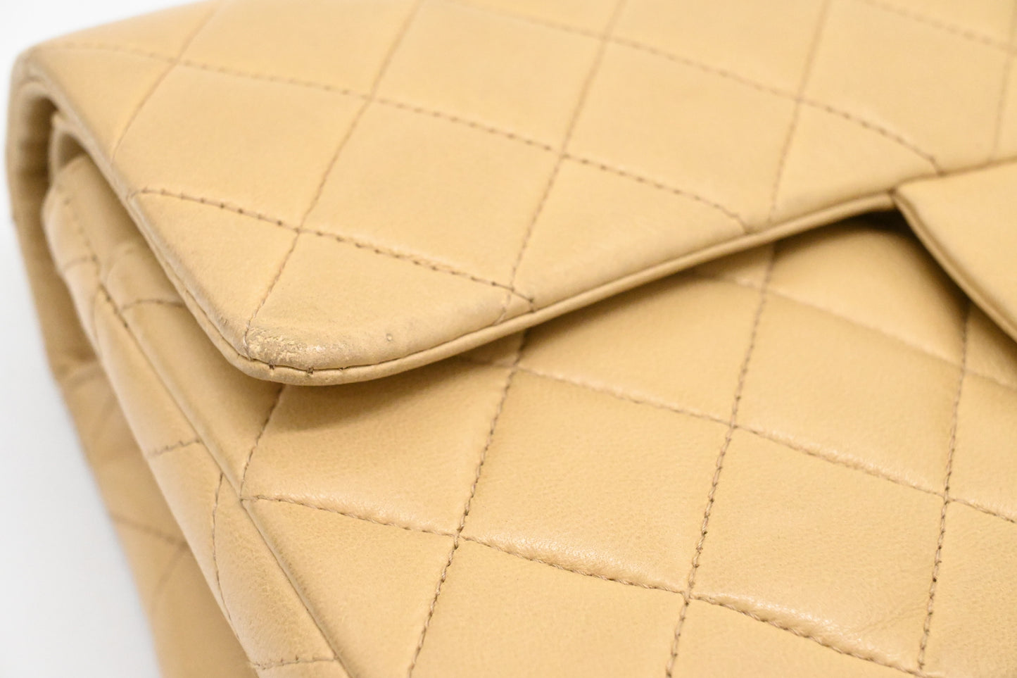 Chanel Small Double Flap in Beige Mattelassé Leather