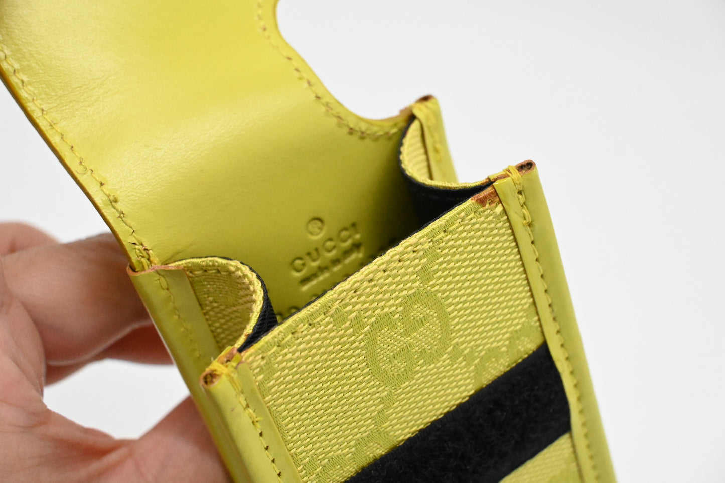 Gucci Pouch in Yellow Canvas and Leather