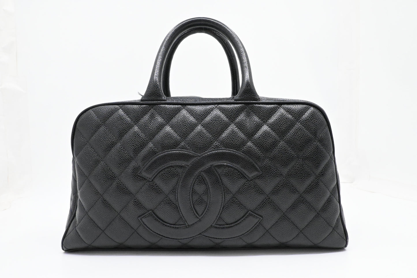 Chanel Bowling Bag in Black Caviar Matelassé Leather